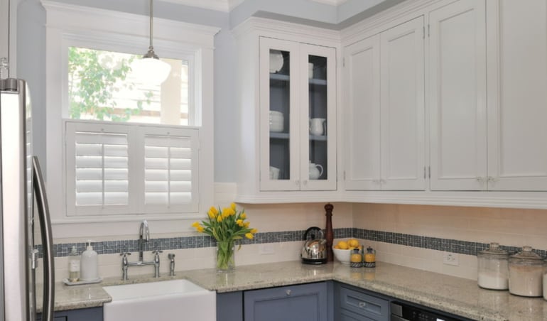 Polywood shutters in a Kingsport kitchen.